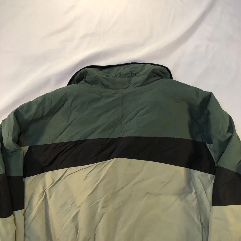 Columbia Sportswear Green Tan Colorblock Fleece Lined Winter Coat Men's Medium